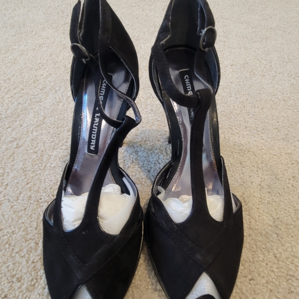 NIB Chinese Laundry Nyrvana dress shoes 8M AND 7M  black sexy peep toe heels